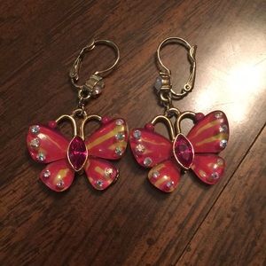 Betsey Johnson Pink Butterfly Earrings